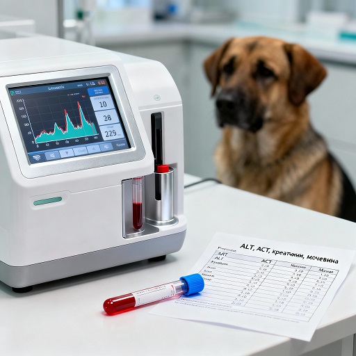 Биохимический анализ крови у собак - ветеринарная лаборатория, пробирки, анализатор